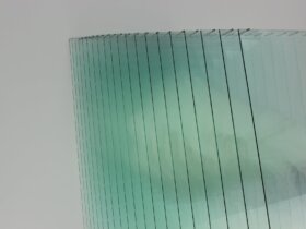 clear glass panels on white surface