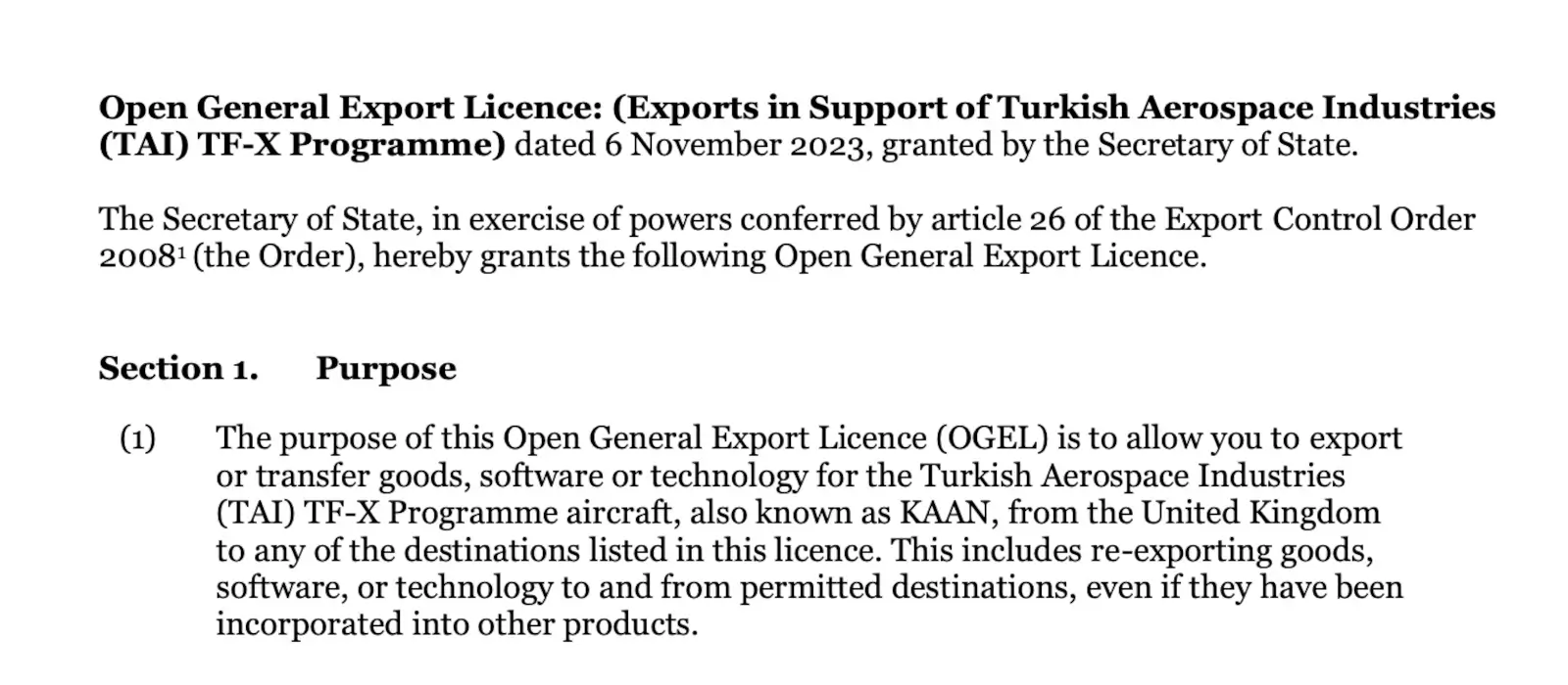 Birleşik Krallık TF-X KAAN Teknoloji Transferi OGEL 