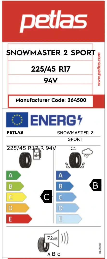 Snowmaster 2 Sport 225/45 R17 94V Ürün Etiketi
