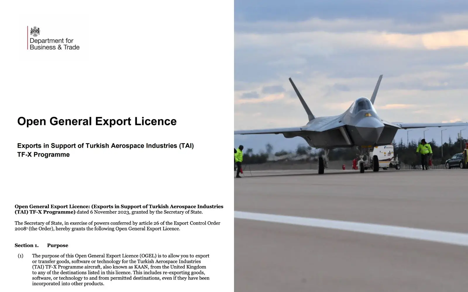 Birleşik Kırallık Motor İhracat İzni - KAAN - MMU