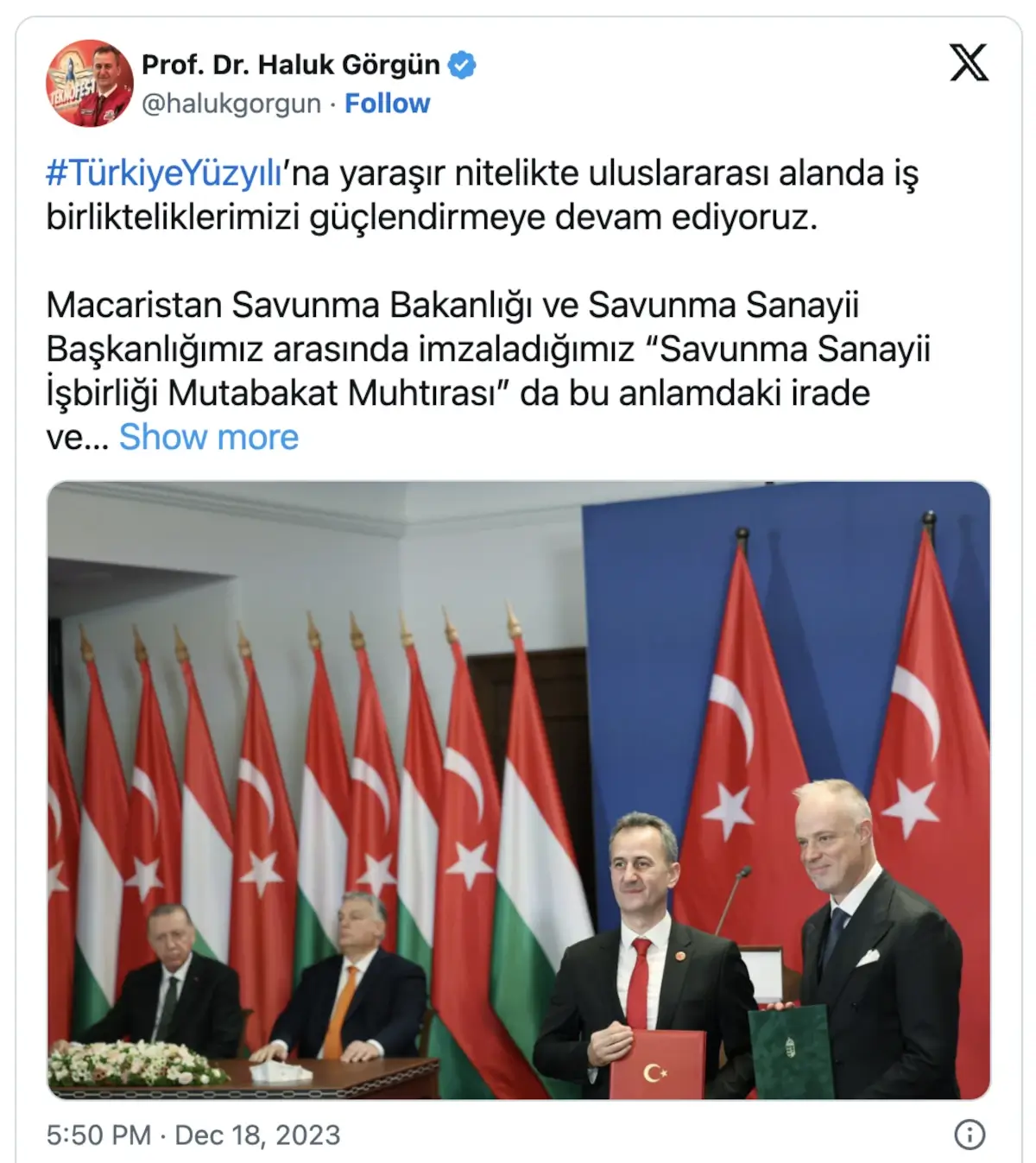 Haluk Görgün, X, Türkiye Macaristan Anlaşma
