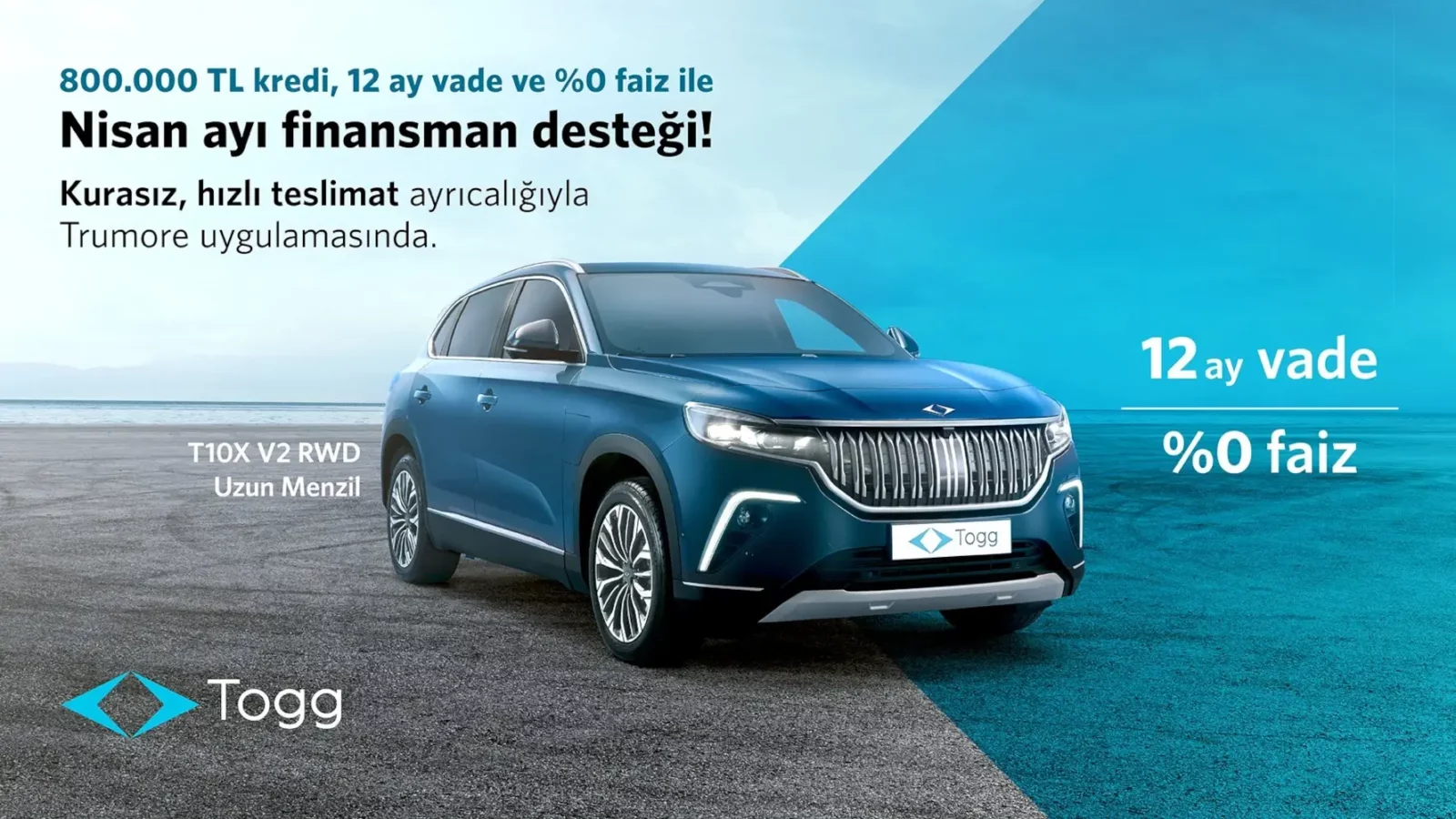 Togg Nisan ayı %0 faizli Finansman Desteği