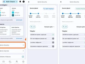 Togg Truemore, Servis Bilgi Ekranı
