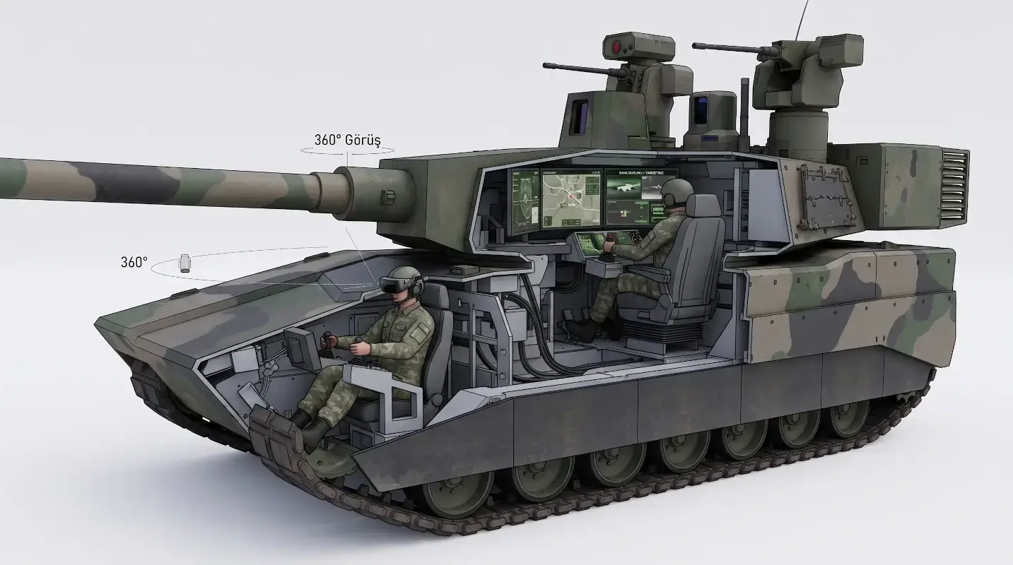 4. Nesil ALTAY T3 - 360 Derece Görüş, Yeni Nesil VOLKAN Atış Kontrol Sistemi - Temsili Görsel
